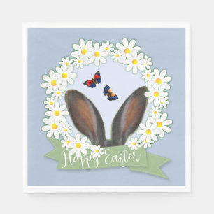 Serviette En Papier Oreilles de Lapin de Pâques Joyeuses Couronne de P
