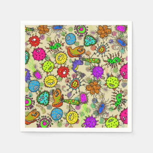Serviette En Papier Organismes de laboratoire microscopique amusants