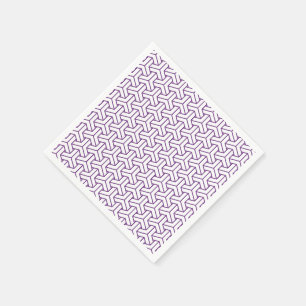Serviette En Papier Oriental violet blanc Ayame Japon Motif Bishamon