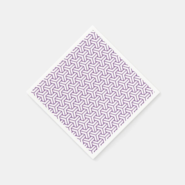 Serviette En Papier Oriental violet blanc Ayame Japon Motif Bishamon (Coin)
