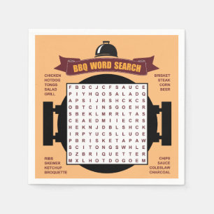 Serviette En Papier Original et amusant BBQ party mot de recherche puz