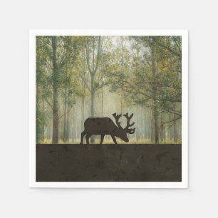 Serviette En Papier Orignaux dans l'illustration de forêt