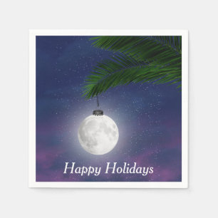 Serviette En Papier Ornement De Noël Lune Sur Palmier