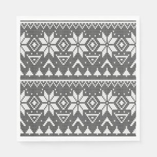 Serviette En Papier ornement de Noël nordique hiver scandinave nork