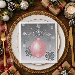 Serviette en papier Ornement de Noël Rose Fantaisi