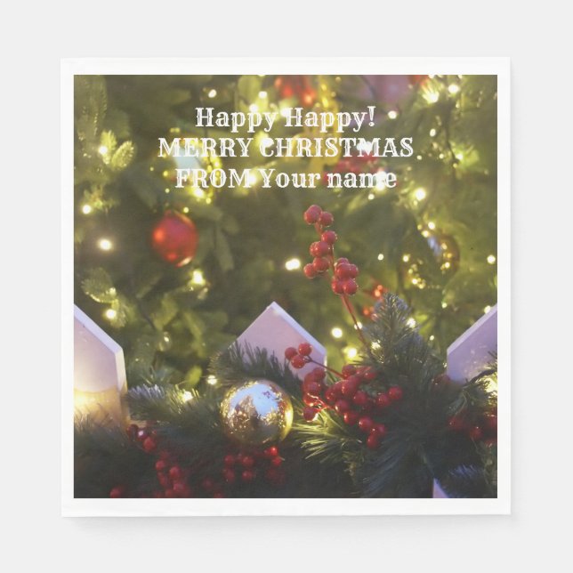 Serviette En Papier Ornements de Noël (Devant)