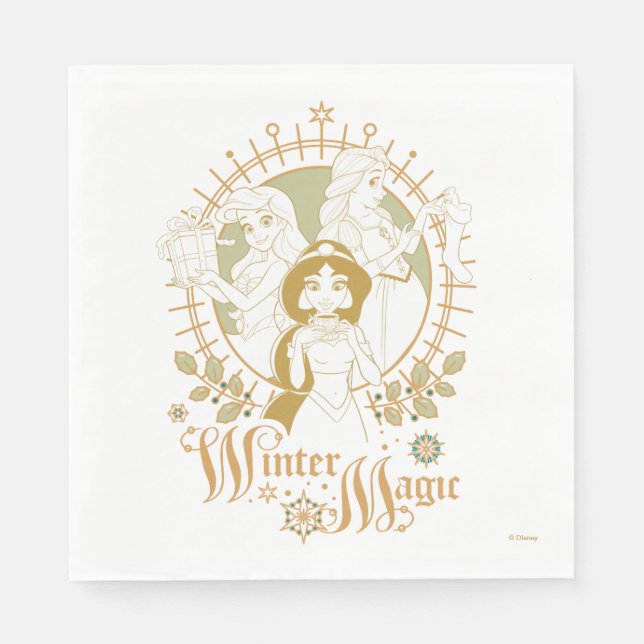 Serviette En Papier Ornements Disney Princess | Magie hivernale (Devant)