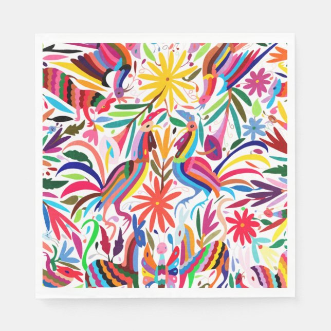 Serviette En Papier Otomi coloré Dîner d'impression serviettes (Devant)