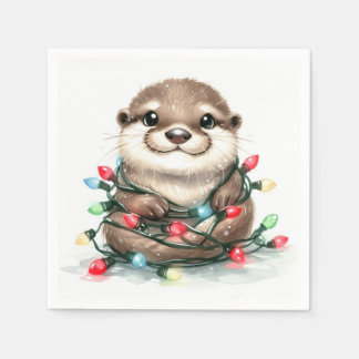 Serviette En Papier Otter de Noël