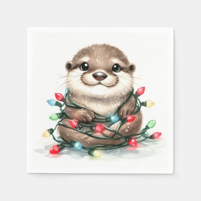 Serviette En Papier Otter de Noël (Devant)
