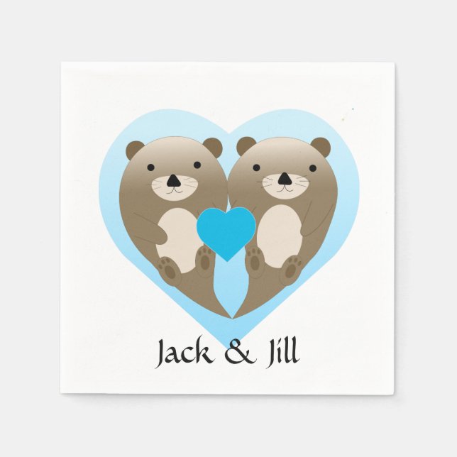 Serviette En Papier Otter Love (Devant)