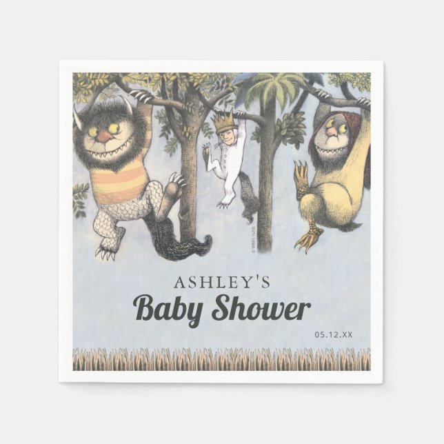 Serviette En Papier Où les choses sauvages sont Baby showers (Devant)