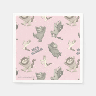 Serviette En Papier Où sont les choses sauvages motif étoile rose
