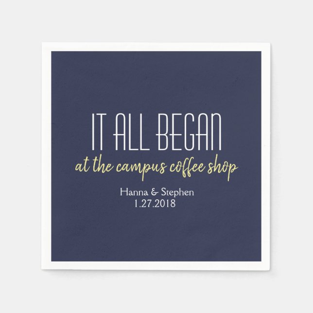 Serviette En Papier Où tout a commencé l'histoire d'amour (Devant)