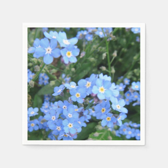 Serviette En Papier *Oubliez-Moi-Pas* Serviettes De Cocktail (Devant)