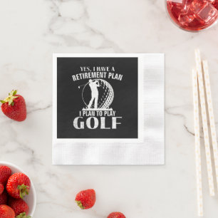 Serviette En Papier Oui j'ai un plan de retraite Golf drôle golfeur