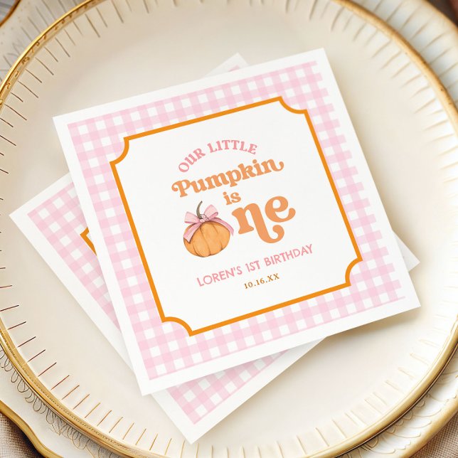 Serviette En Papier Our Little Pumpkin Girl 1st Birthday Party (Créateur téléchargé)