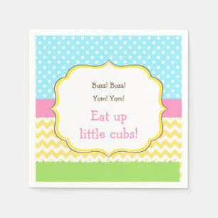 Serviette En Papier Ours de miel et abeille bourde Anniversaire