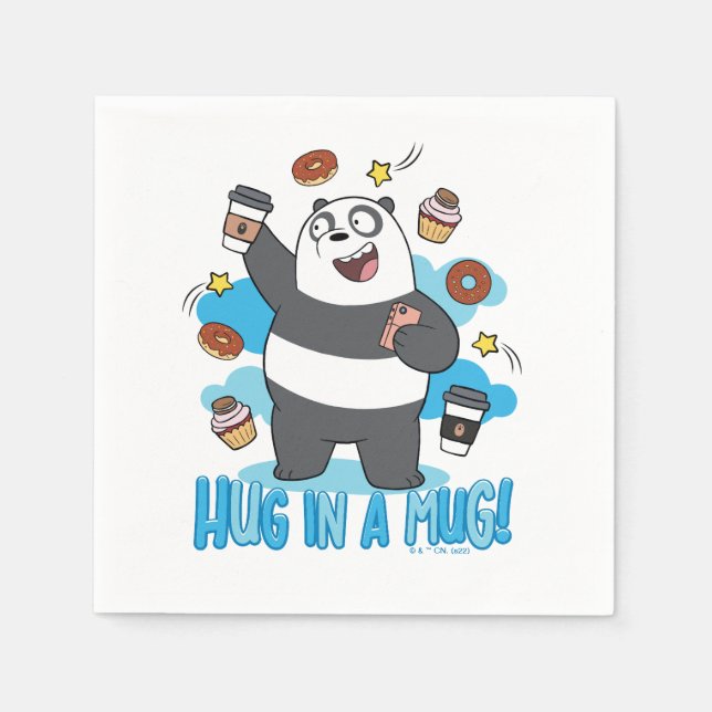 Serviette En Papier Ours de Panda - Enferré dans une Mug ! (Devant)