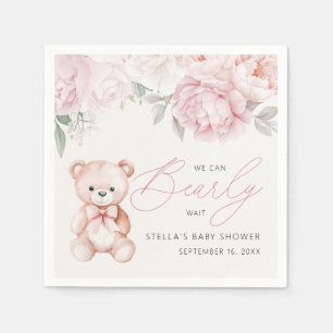 Serviette En Papier Ours en peluche à peine attendre pivoine Baby Show