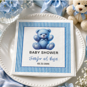 Serviette En Papier Ours en peluche bleu mignon Shower pour bébé garço