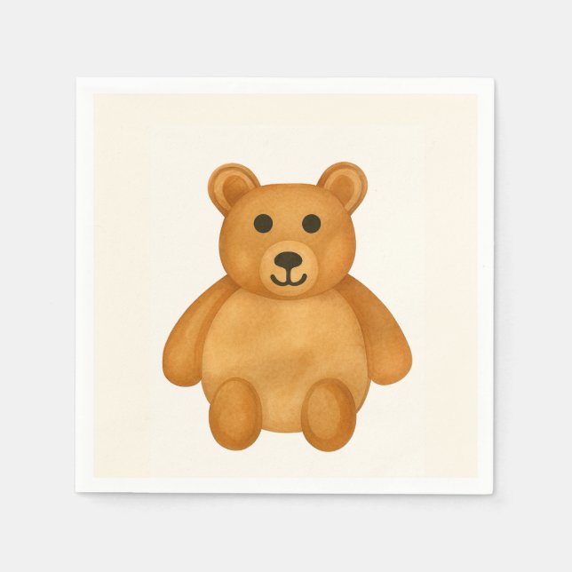 Serviette En Papier Ours en peluche classique (Devant)