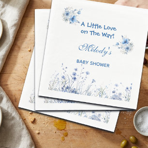 Serviette En Papier Ours en peluche Lunettes de cœur Fête bébé Bleu