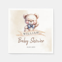 Ours en peluche mignon Baby Shower Aquarelle Perso