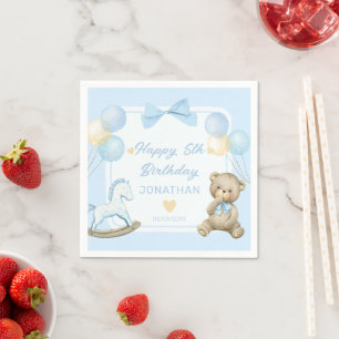 Serviette En Papier Ours En Teddy Et Cheval Rocheux