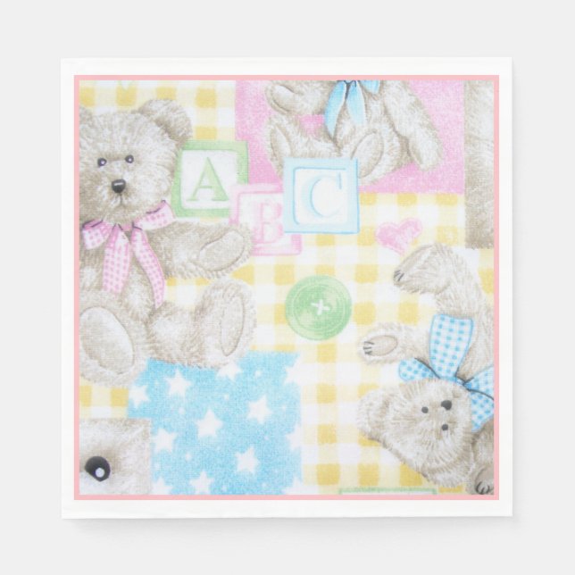 Serviette En Papier Ours En Teddy Papier (Devant)