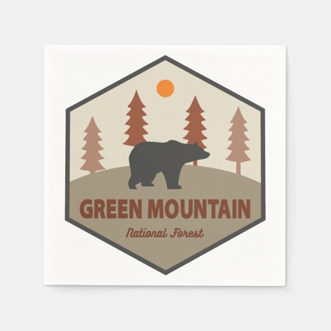 Serviette En Papier Ours forestier national de Green Mountain (Devant)