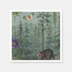 Serviette En Papier Ours, Papillon, Nature