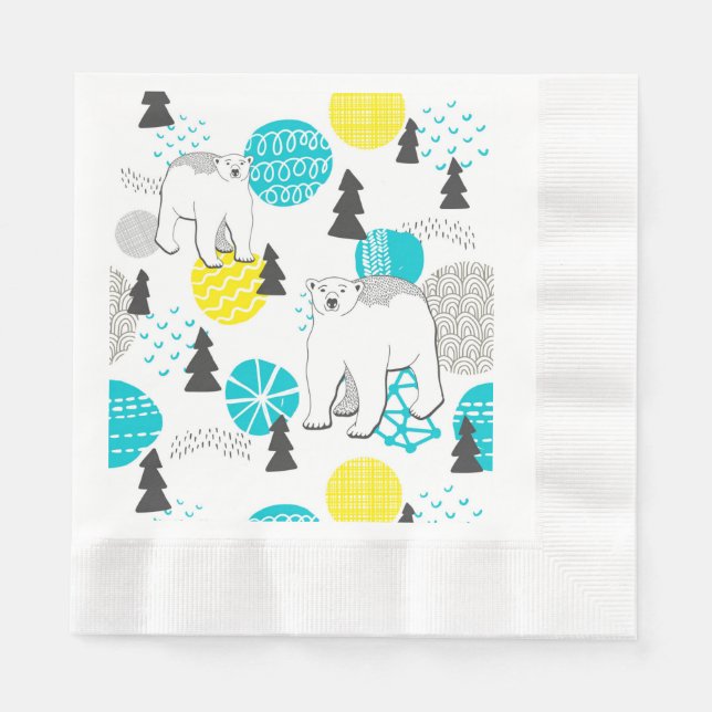 Serviette En Papier Ours polaire (Devant)