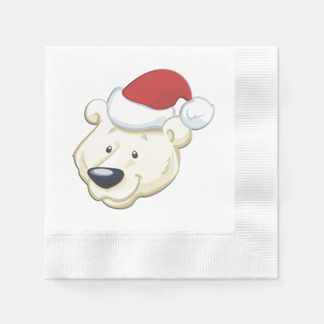 Serviette En Papier Ours polaire de Noël (Devant)