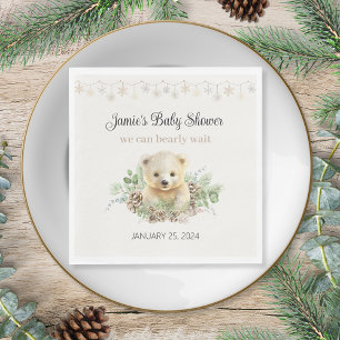 Serviette En Papier Ours polaire d'hiver Baby shower neutre selon le s