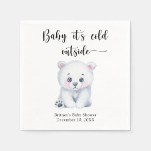Serviette En Papier Ours polaire d'hiver - bébé il fait froid dehors