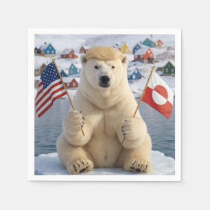 Serviette En Papier Ours polaire du Groenland avec coiffure de Trump