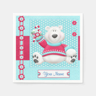 Serviette En Papier Ours polaire Noël Fête Papier de fête de Noël