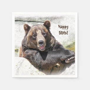 Serviette En Papier ours souriant 50e anniversaire
