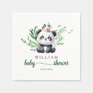 Serviette En Papier Ourson Panda Mignon Fête de Naissance Aquarelle Ve