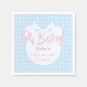 Serviette en papier Ourson Ruban Bleu Clair pour B