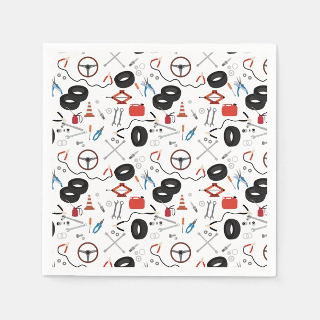 Serviette En Papier Outils Automobile Mécanique (Devant)