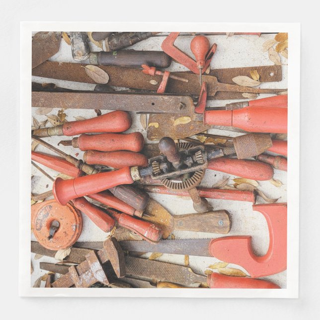 Serviette En Papier Outils Outil Russe antique Red Man (Devant)