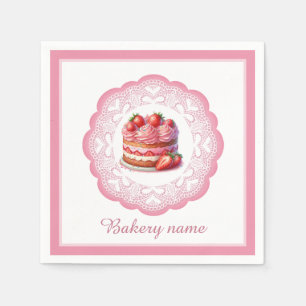 Serviette En Papier Ouverture de gâteau rose boulangerie ou toute acti