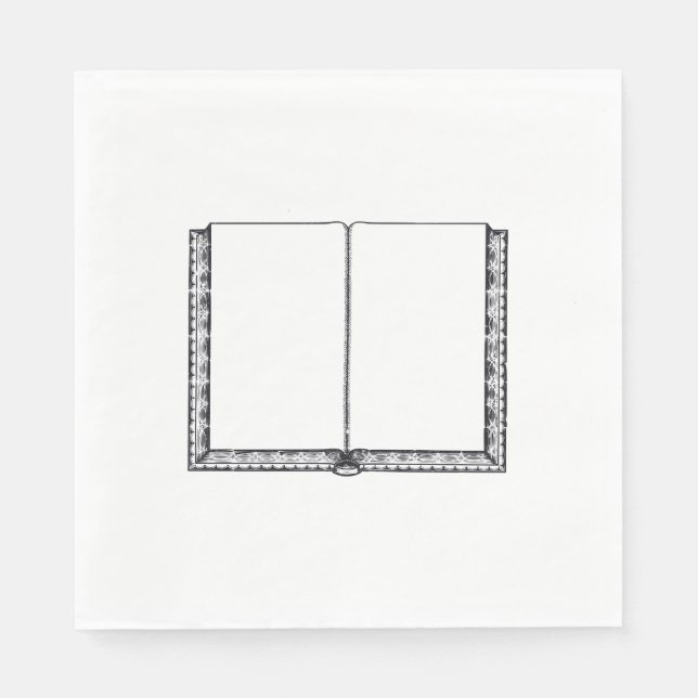 Serviette En Papier Ouvrir un livre (pages vides) (Devant)