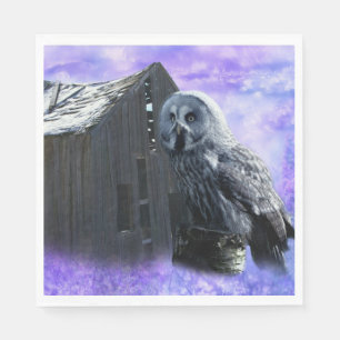 Serviette En Papier Owl Barn Shed