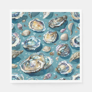 Serviette En Papier Oysters Clams Motif