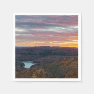 Serviette En Papier Ozark Mounts Autumn Sunset Paper Napkin