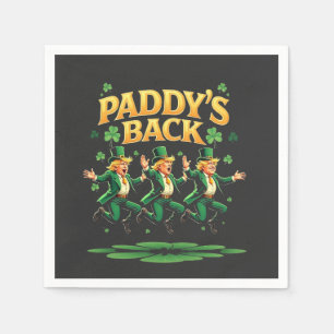 Serviette En Papier Paddy's Back Funny Trump St Patrick Day Leopard