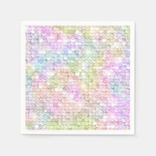 Serviette En Papier Paillettes Anniversaire Arc-en-ciel Brillantes